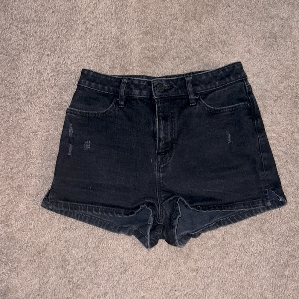 Black High Waisted Jean Shorts
